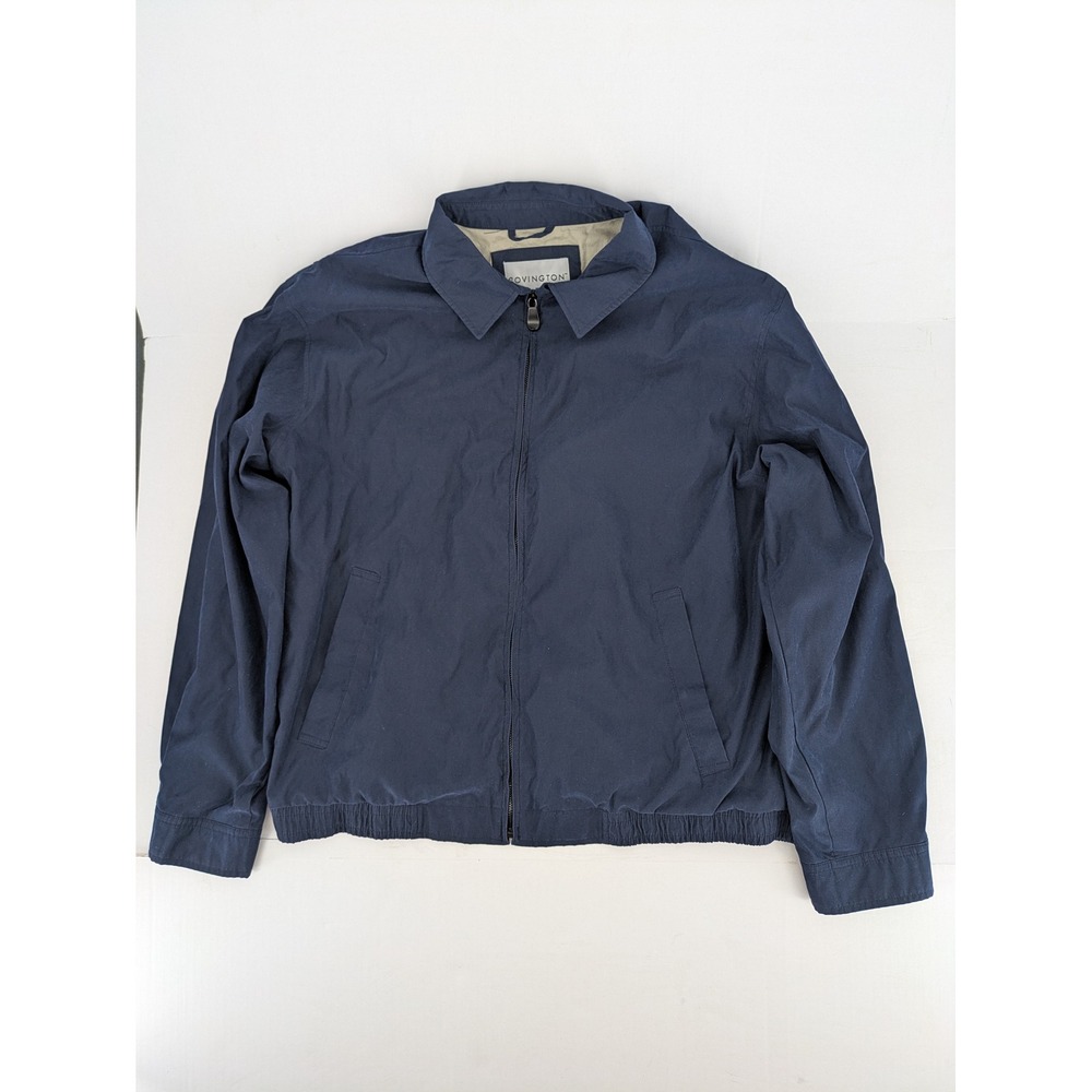 Covington Full Zip Jacket Mens Large Blue Harrington Coat Y2K 2000s Lightweight
